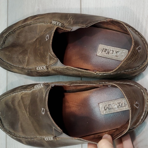 Olukai Mens Moloa Leather Loafer Slip on shoes sz 13 - Picture 8 of 14